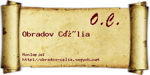 Obradov Célia névjegykártya